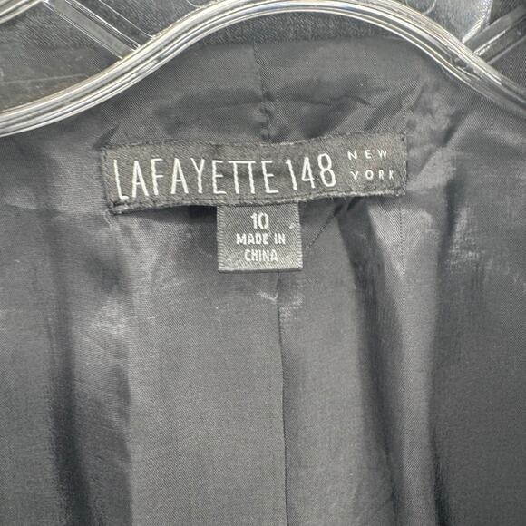 Lafayette 148 New York Charcoal Black Wool Blend Two Button Blazer Size 10 - Picture 3 of 7